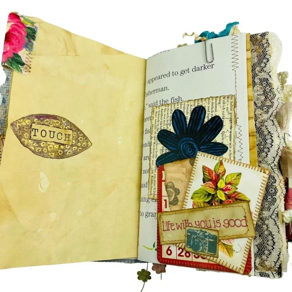 Handmade Junk Journal Blank 60 Pages Vintage Modern Mixed Pages Inc Ephemera u